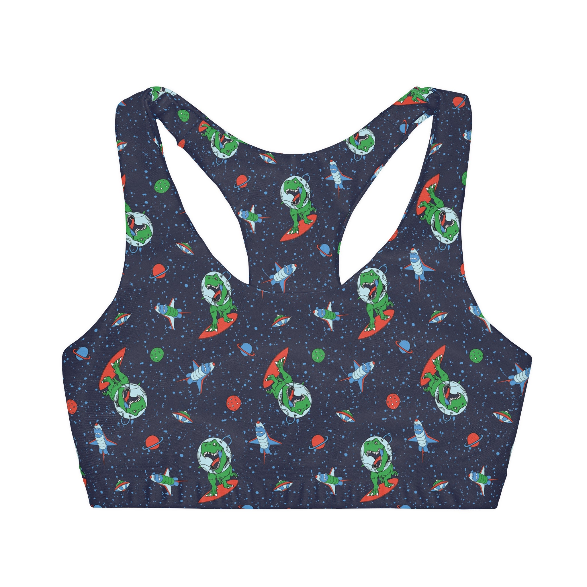 Space Dinosaur Girls' Seamless Sports Bra (Ages 3 - 11)